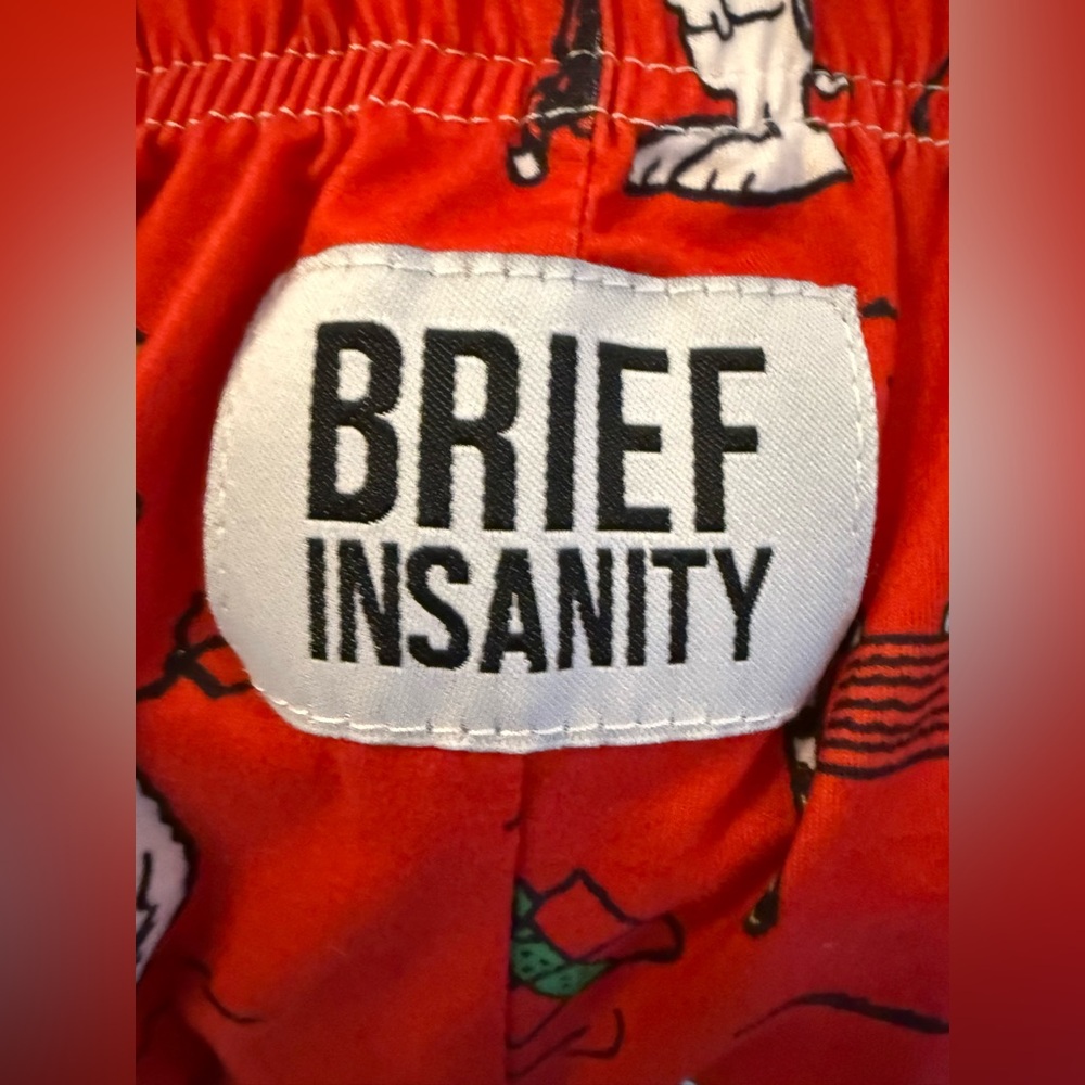 Brief Insanity Peanuts, Snoopy PJ pants with pull string & side pockets. Sz. M - Picture 6 of 11